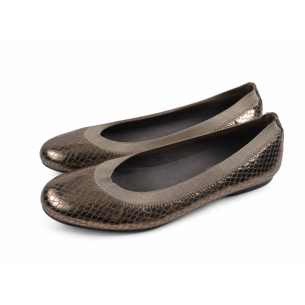 Stuart Weitzman Russell Bromley Metallic Snakeskin Ballet Flats Women's Size 9